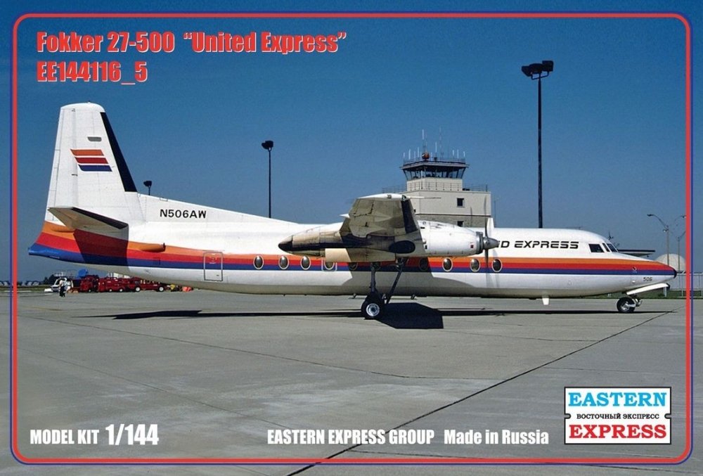 1:144 Сборная модель Пассажирский самолет Fokker F-27-500 (United Express) - 144116-5