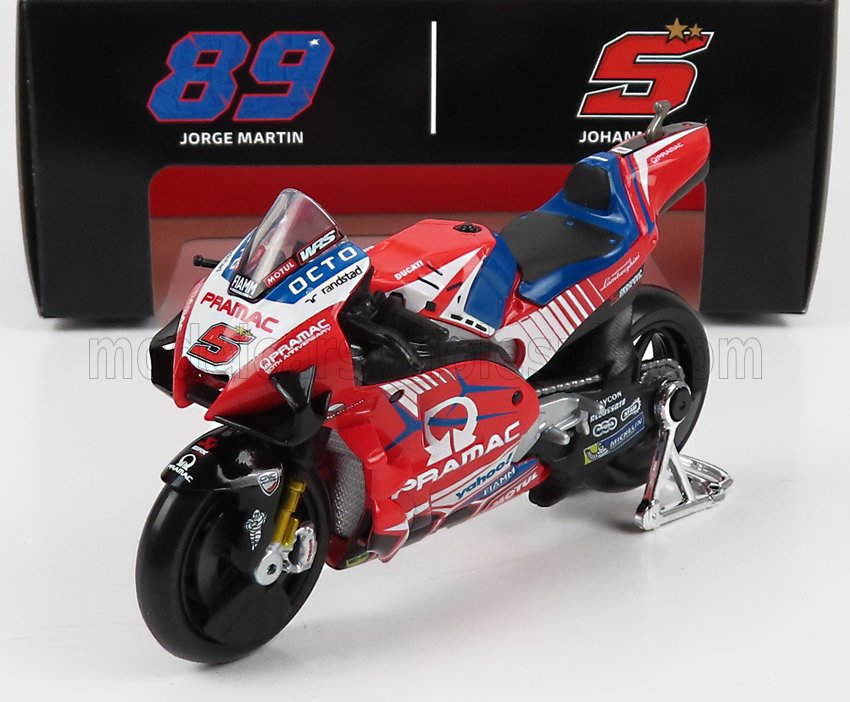 1:18 DUCATI Desmosedici Gp21 Pramac Racing Team №5 Motogp (2021) Johann Zarco, Red - 34379Z