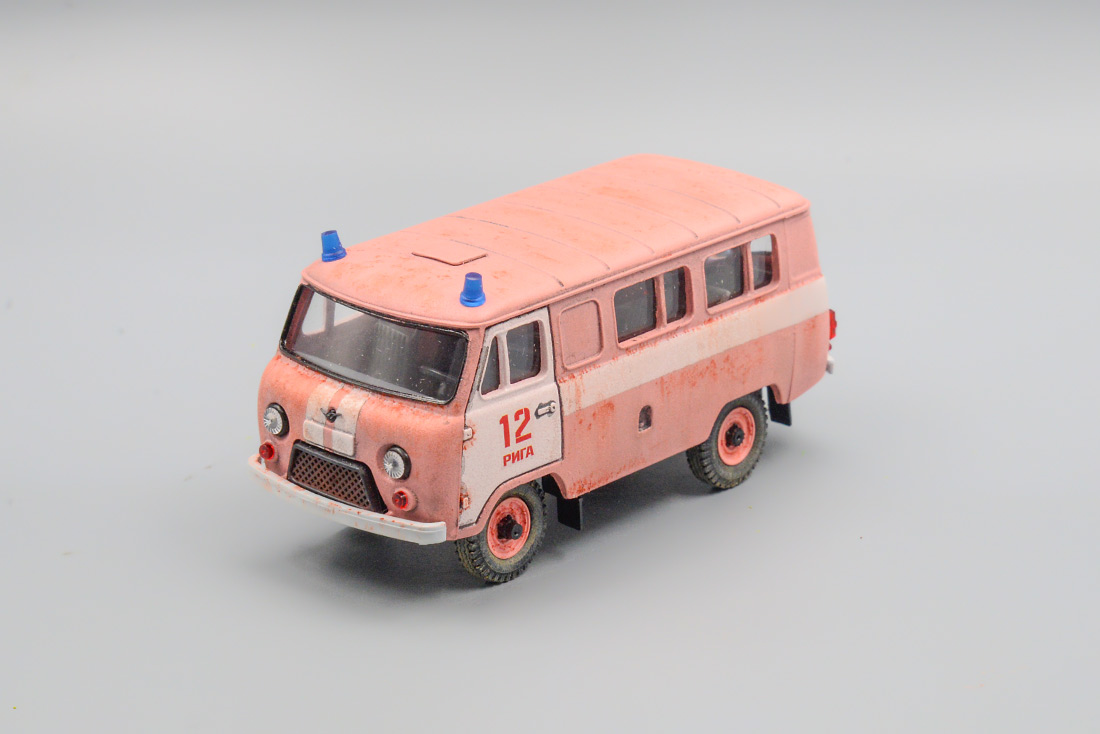 1:43 УАЗ-3962 пожарный, Рига (СССР), со следами эксплуатации - RG057