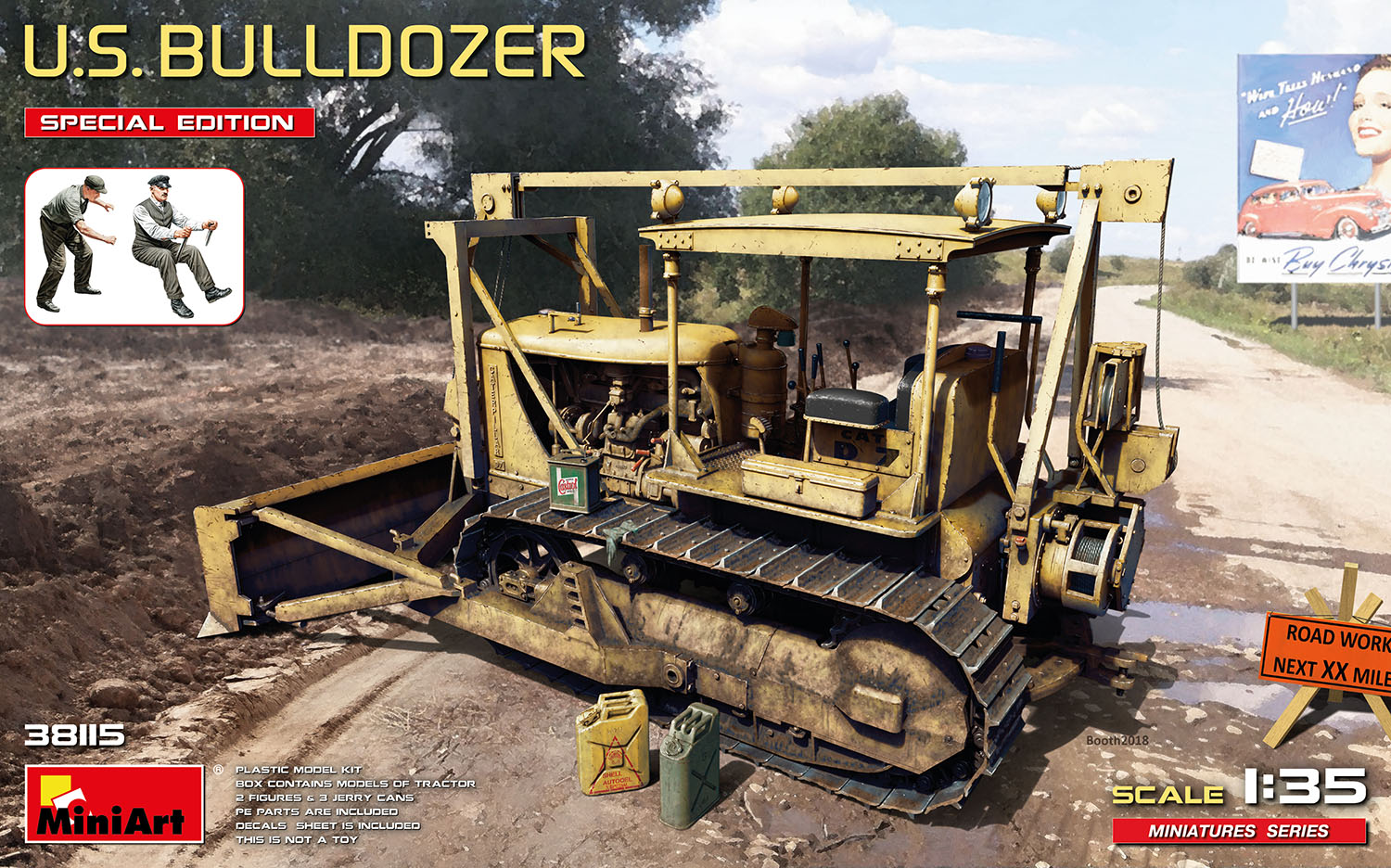 1:35 Сборная модель американский бульдозер / U.s. Military Bulldozer - 38115
