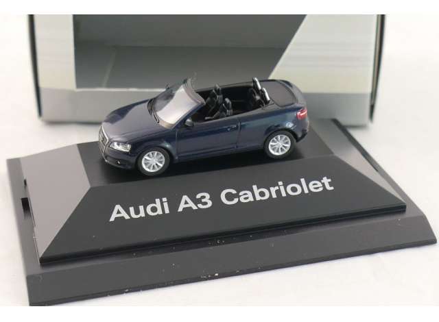 1:87 AUDI A3 Cabriolet *in Dealer packaging*, blue 2008 - Audi5010803322