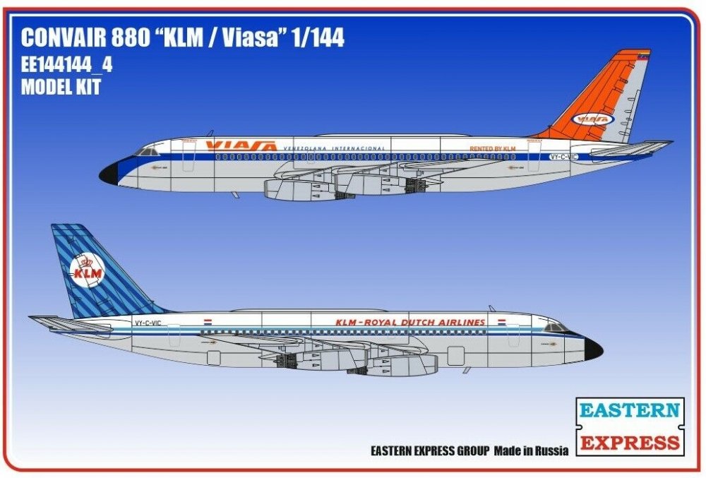 1:144 Сборная модель Авиалайнер CV880 KLM/VIASA - 144144-4