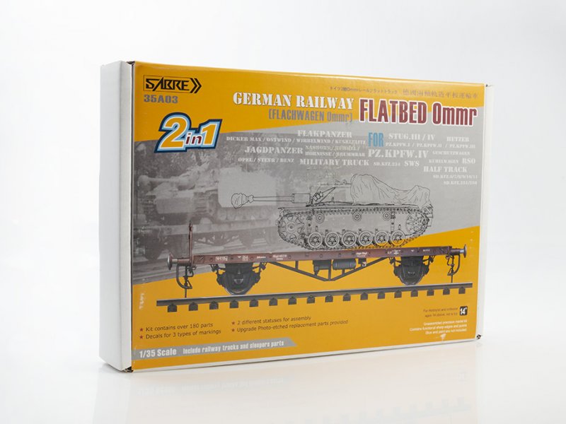 1:35 Сборная модель German Railway Flatbed Ommr - 35A03