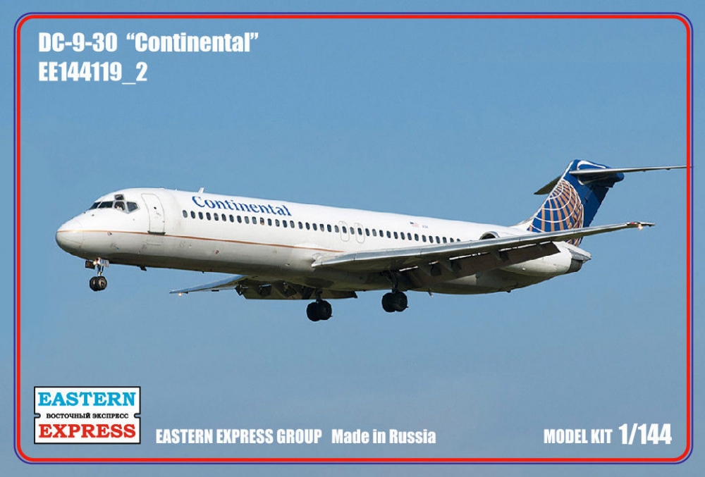 1:144 Сборная модель Авиалайнер McDonnell Douglas DC-9-30 (Continental) - 144119-2