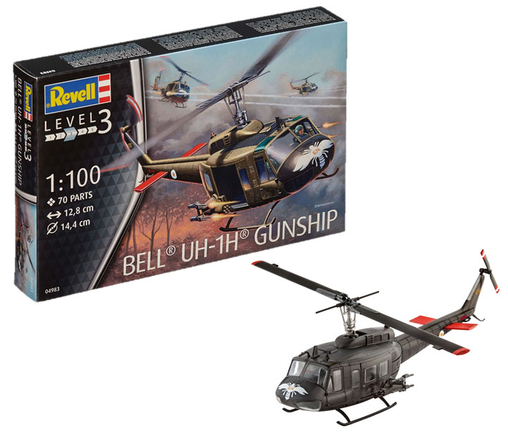 1:100 Сборная модель Американский многоцелевой вертолет Bell UH-1H Gunship - 04983
