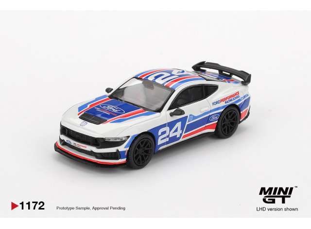 1:64 Ford Mustang Dark Horse #24 Ford Performance Racing School, white/blue/red 2025 - MGT01172Lhd
