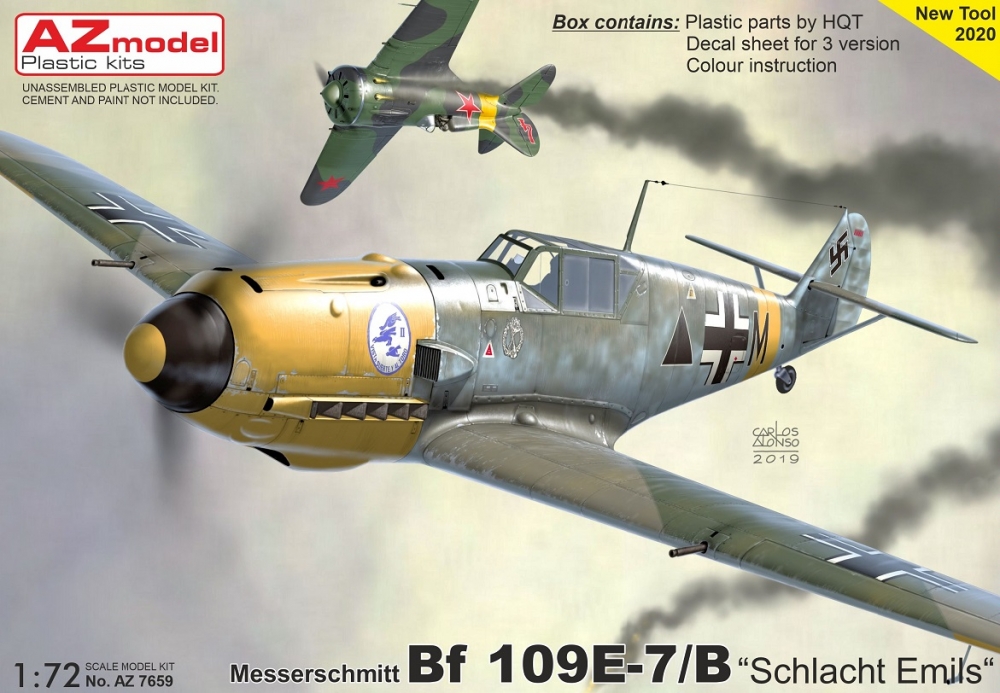 1:72 Сборная модель Истребитель Bf 109E-7 „Schlacht Emils“ - AZ7659
