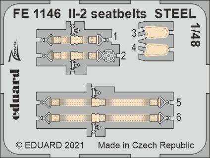 1:48 Фототравление для Ил-2, стальные ремни - FE1146