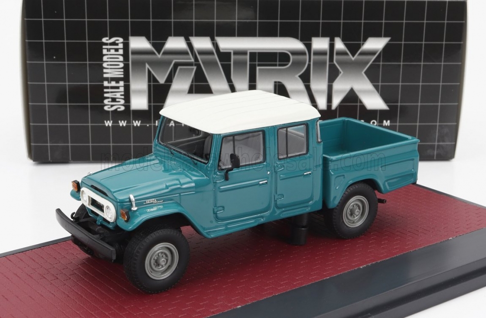 1:43 TOYOTA Hj45 Land Cruiser Crew Cab Pick-up (1979), Blue Grey White - MX41905-011