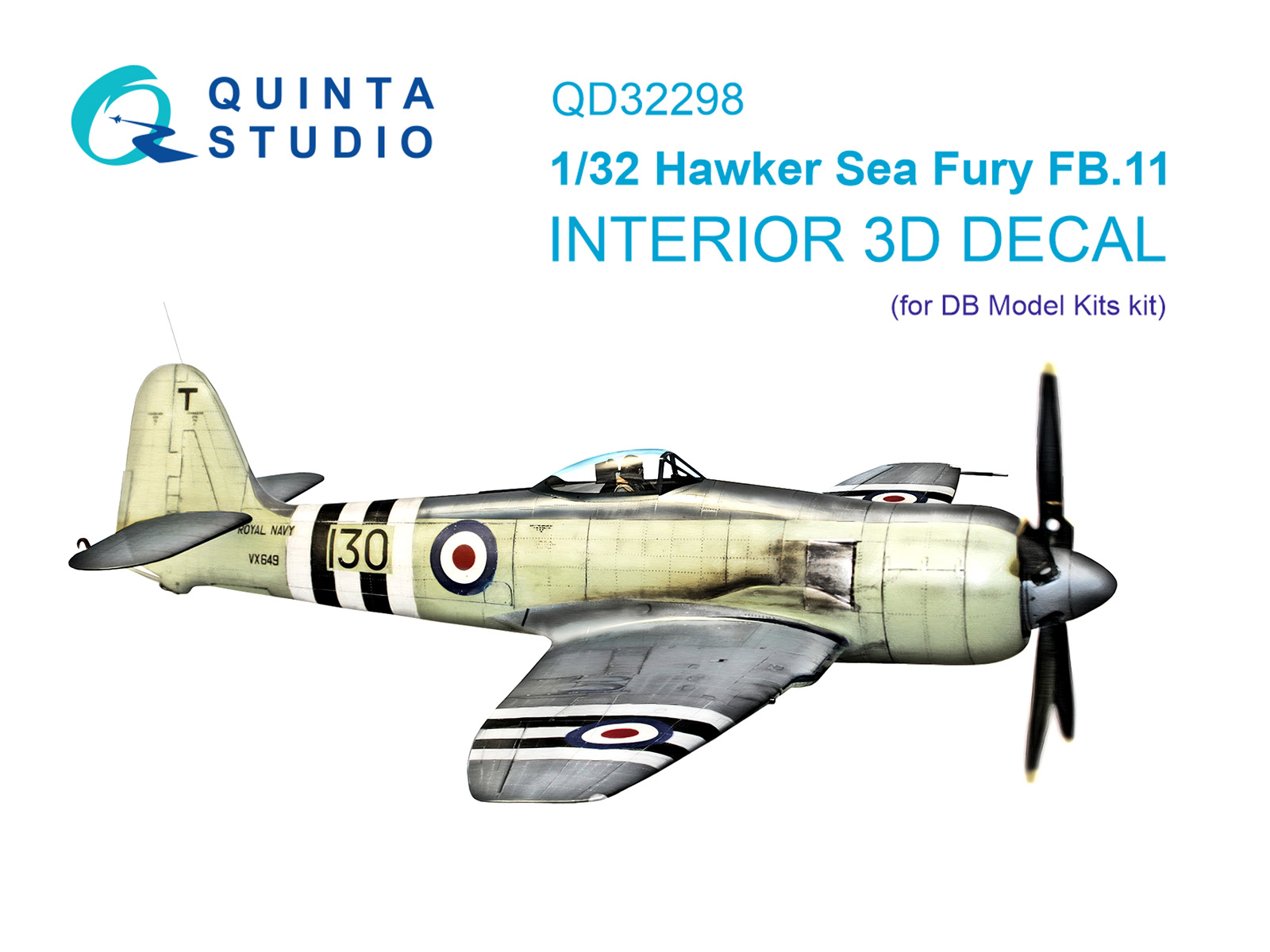 1:32 3D Декаль интерьера кабины Hawker Sea Fury FB.11 (DBMK) - QD32298