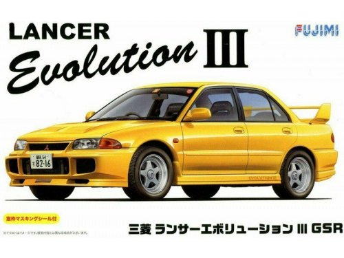 1:24 Сборная модель MITSUBISHI Lancer Evolution III GSR 1995 (с маскоровочным скотчем для окон) - 39176