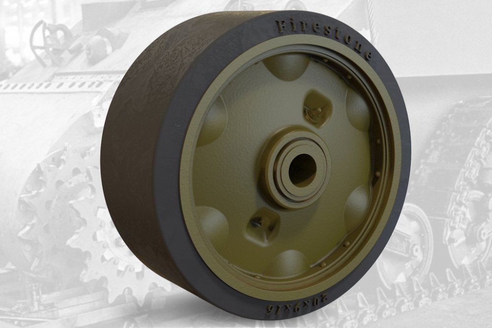 1:35 Набор дополнений колеса штампованные с шиной для американского танка M3 Lee / M4 Sherman - 35023