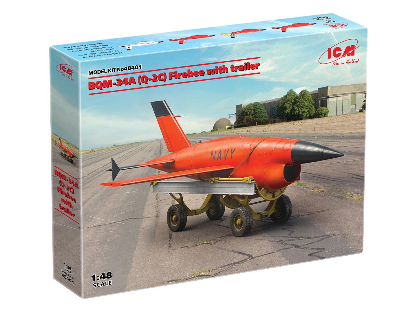 1:48 Сборная модель ВQM-34А (Q-2C) Firebee с тележкой - 48401