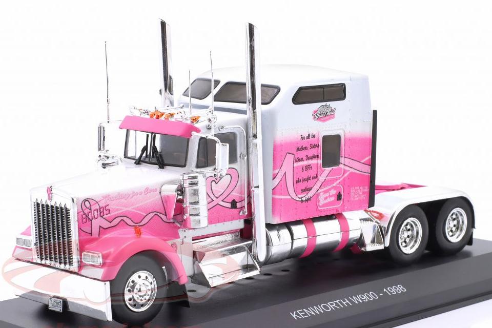 1:43 (Уценка!) FREIGHTLINER Kenworth W900 седельный тягач (1998), белый/розовый с декором - G1470015-Z1