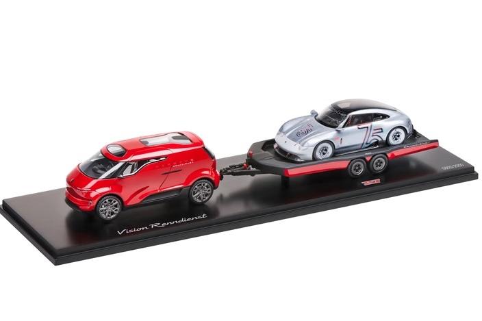 1:43 PORSCHE Set 2x Vision Racing Service Van + 357 2023 - 75th Anniversary Porsche Sports Car (1948-2023), Red - WAP0200180SVIS