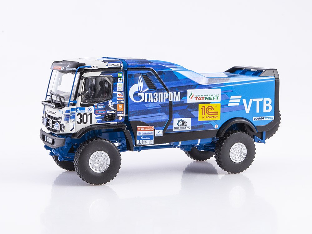 1:43 Камский грузовик 435091 (К5) Ралли Шелковый путь 2023 #301, синий / белый - KM007