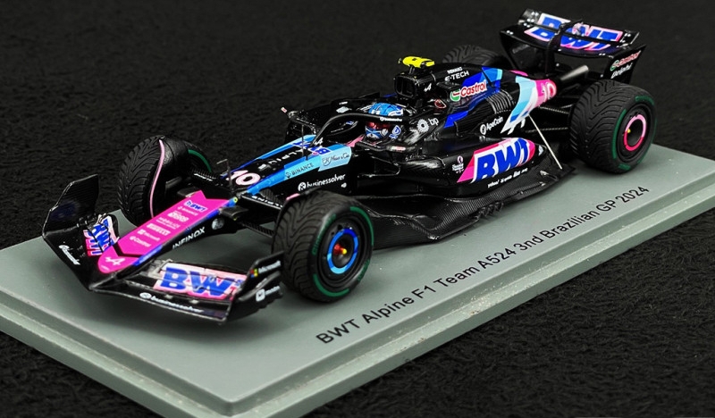 1:43 ALPINE F1 A524 Team Bwt Alpine №10 3rd Brazilian Gp (2024) Pierre Gasly, Black Blue Pink - S9552
