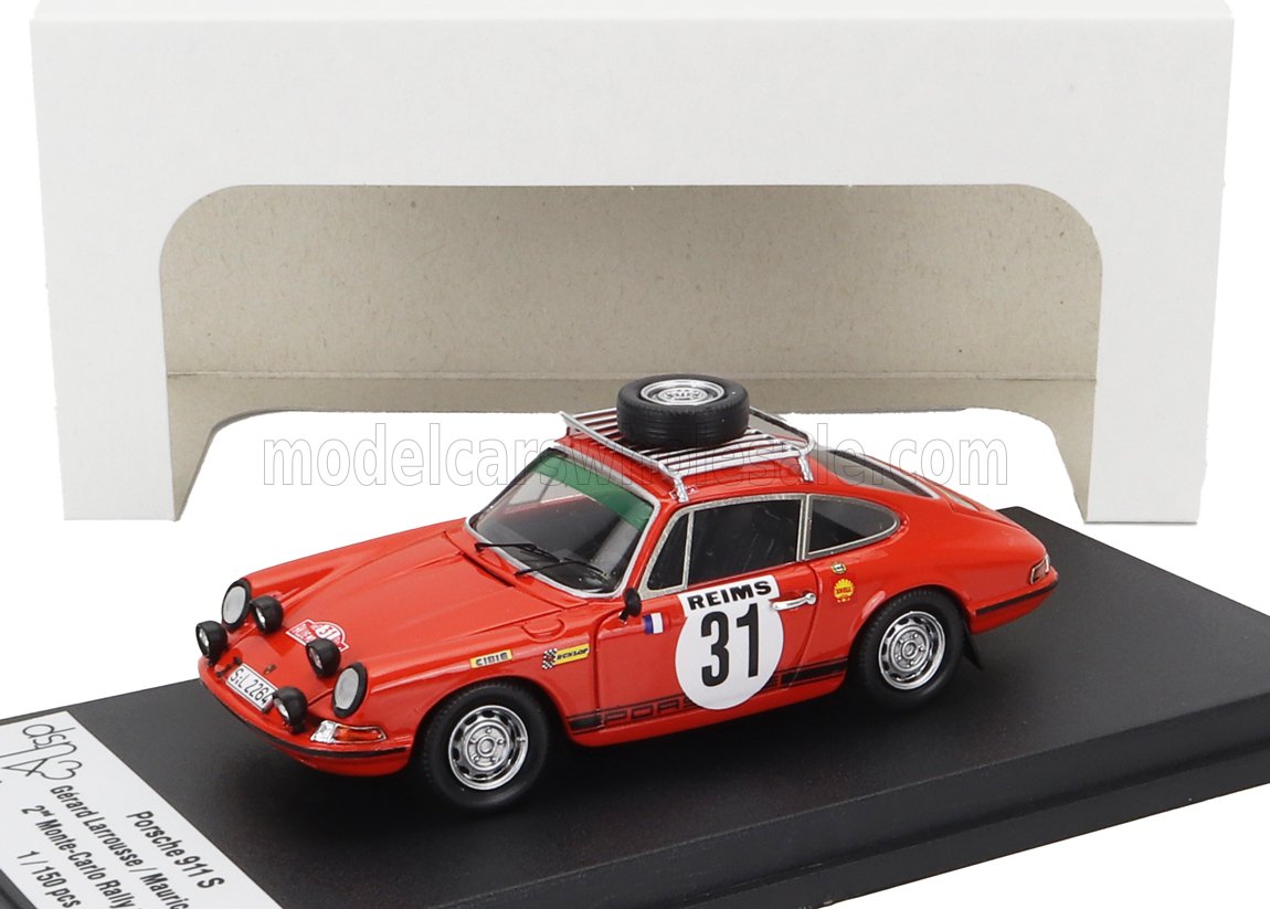 1:43 PORSCHE 911s Coupe (night Version) №31 2nd Rally Montecarlo (1969) Gerard Larrousse - Maurice Gelin, Orange - TRFDSN158