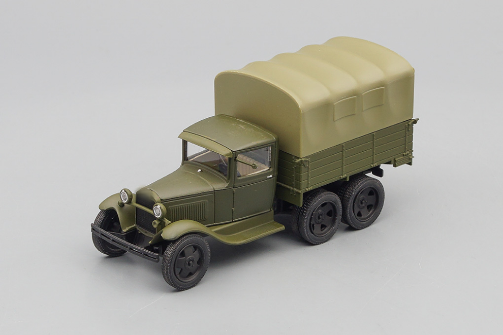 1:43 (Б/У) ГАЗ ААА с тентом, зеленый тент - H254c-X1