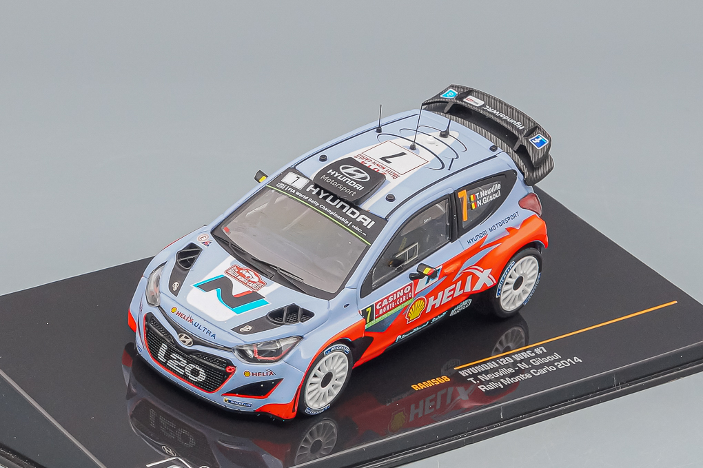 1:43 HYUNDAI i20 WRC #7 T.Neuville-N.Gilsoul Rally Monte-Carlo 2014, blue - RAM568-X1