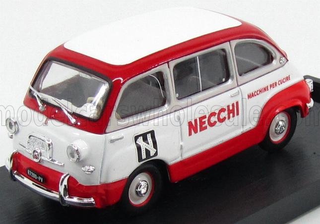 1:43 FIAT 600 MULTIPLA VEICOLO COMMERCIALE MACCHINE PER CUCIRE NECCHI (1960), WHITE RED - R585