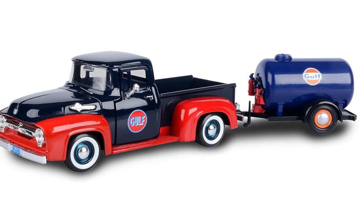 1:24 FORD F-100 PICK UP + OIL TANK TRAILER WITH GULF LIVERY (1956) - 79611