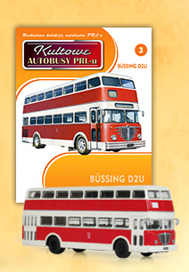1:72 BUSSING D2U, Kultowe Autobusy PRL 3, белый / красный - kulA003