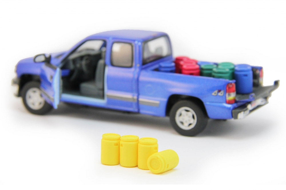 1:43 Набор пластиковых евробочек (50 литров) 4 шт, желтый - GST003-4Y