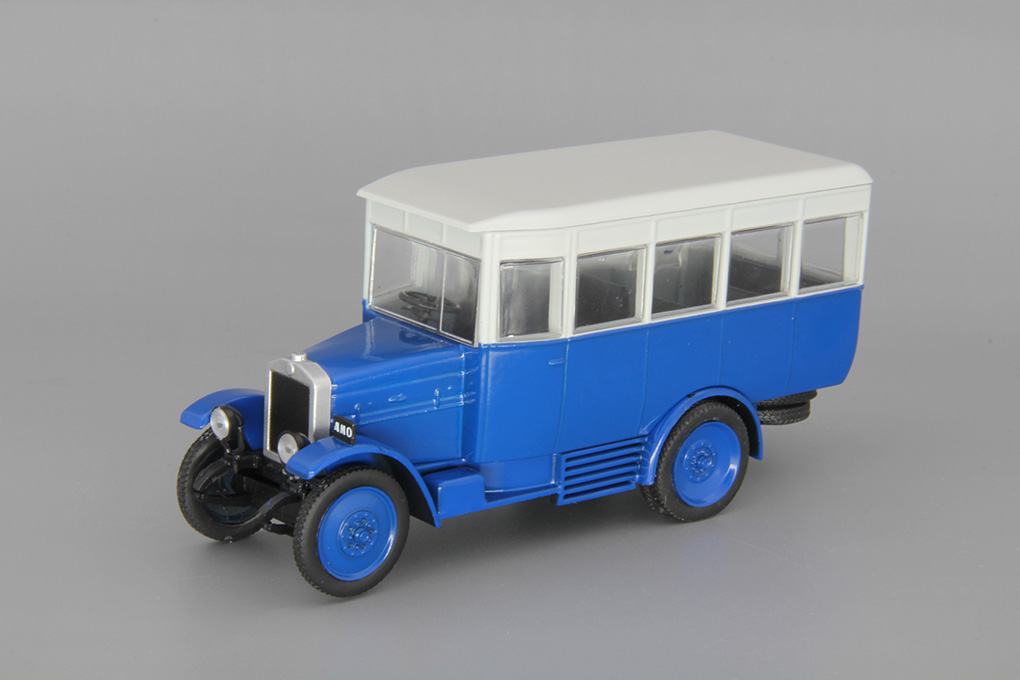 1:43 АМО Ф-15 автобус (1924-1931), Автолегенды СССР 217, синий с белым - AL217