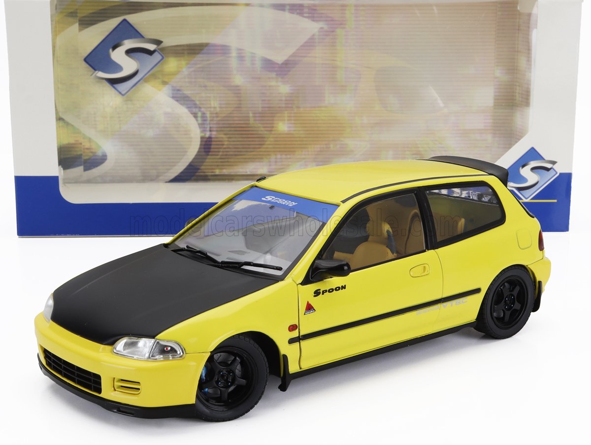 1:18 HONDA Civic Eg6 Sir Ii Spoon (1991), Yellow Black - S1810402