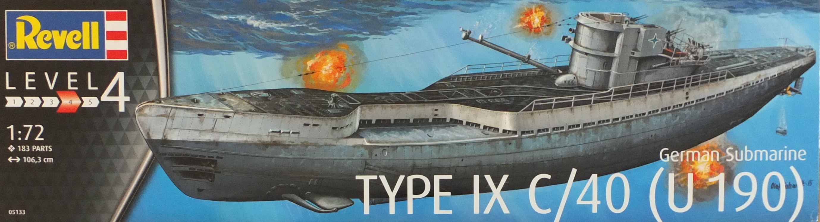 1:72 Сборная модель Немецкая подводная лодка Тип IX C/40 (U190) - 05133