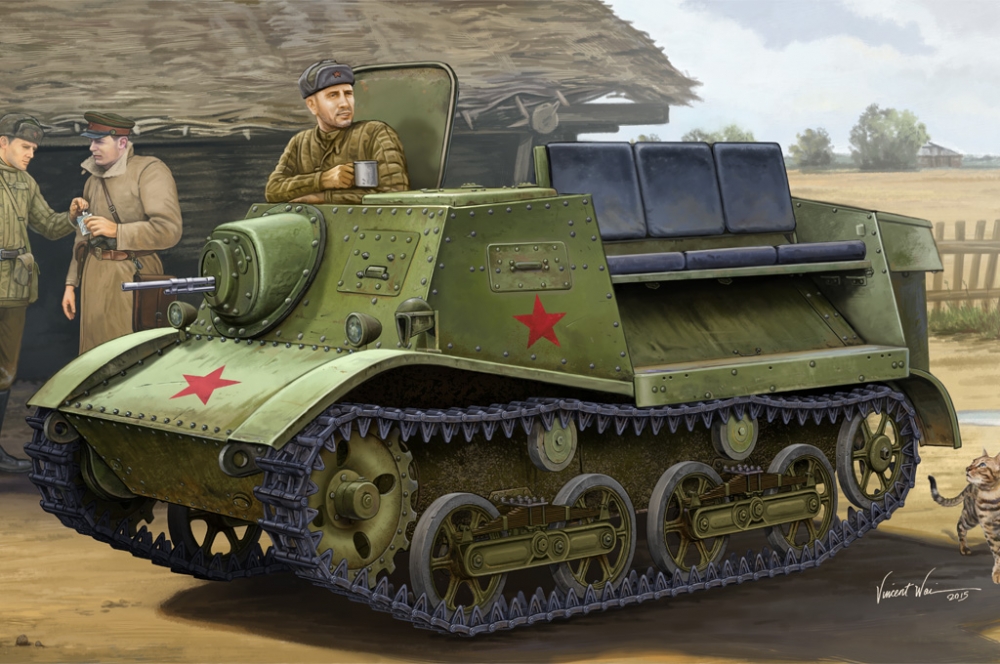 1:35 Сборная модель Soviet T-20 Armored Tractor Komsomolets 1938 - 83847