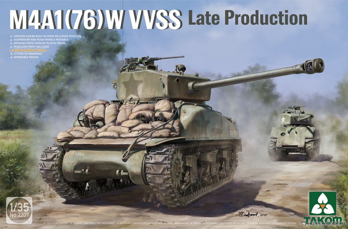 1:35 Сборная модель Танк M4A1(76)W VVSS - 2207