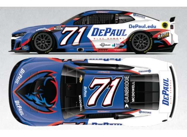 1:64 Chevrolet #71 Michael McDowell *DePaul University*, blue/white/red 2025 - C712561DEPMM