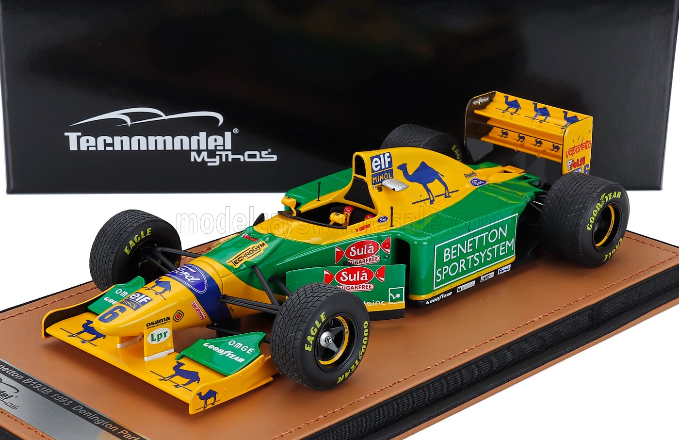 1:18 BENETTON F1 B193 Team Benetton Ford №6 3rd Donington Park British Gp With Rain Tires (1993) Riccardo Patrese, Yellow Green Blue - TM18-377C