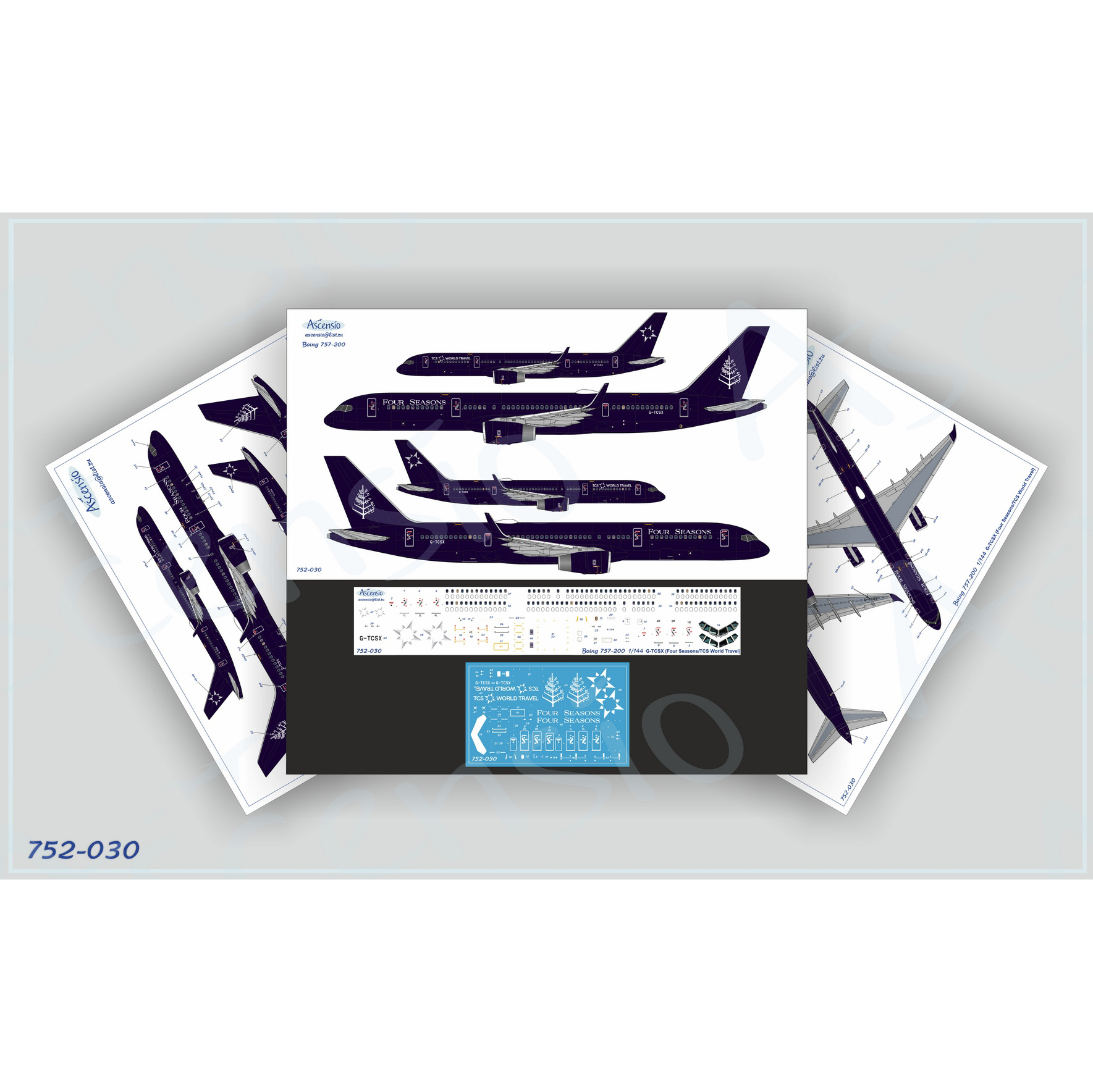 1:144 Декаль для 757-200 Four Seasons/TCS World Travel - 752-030