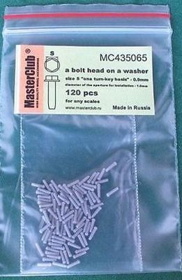 1:35 Головка болта на шайбе (ключ 0,9 мм установочное отверстие 1,0 мм) - MC435065