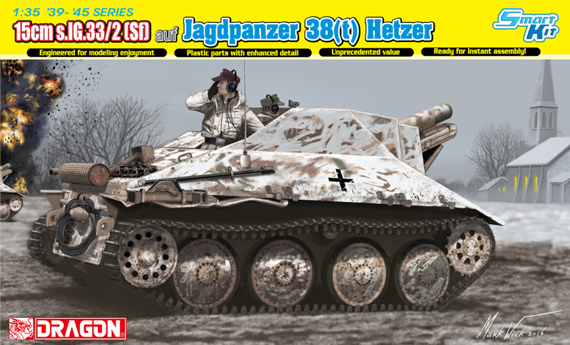 1:35 Сборная модель Немецкая САУ s.lG.33/2(Sf) auf JAGDPANZER 38(t) - 6489