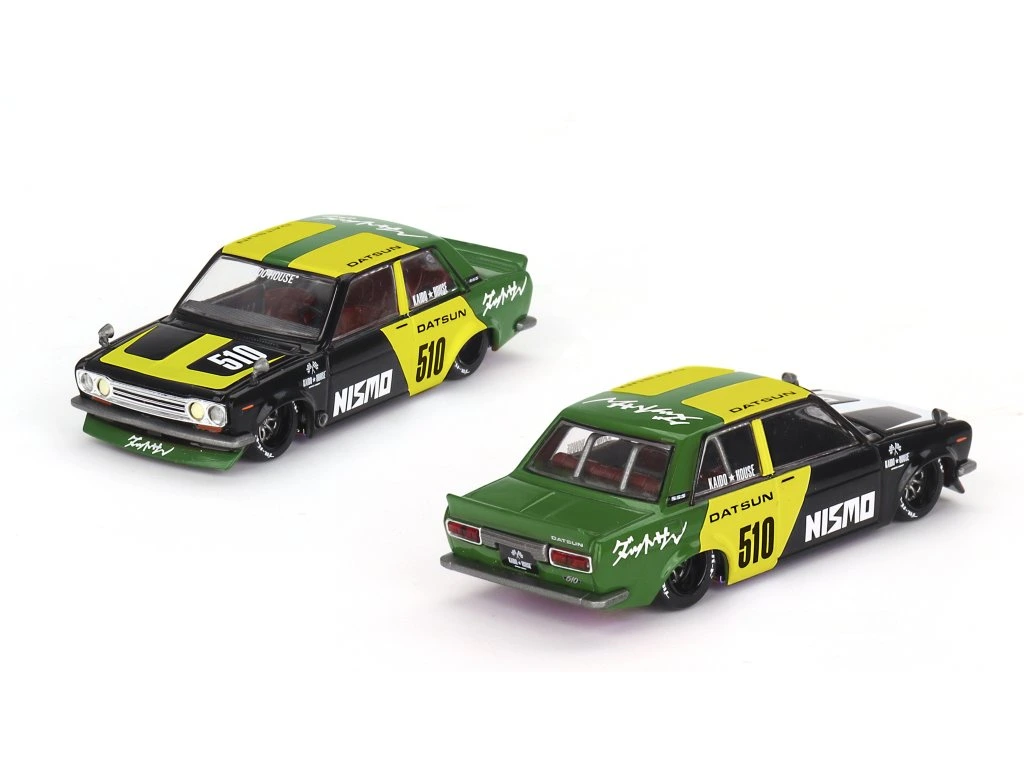 1:64 DATSUN Street #510 Racing Version 2 (1969), black/green/yellow - KHMG131
