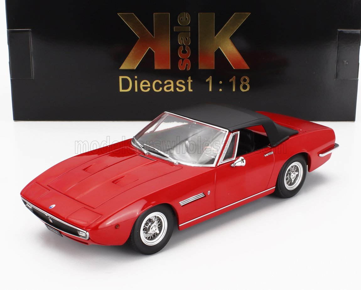 1:18 MASERATI Ghibli Spider Cabriolet Open (1970) - Spoked Rims - Cerchio A Raggio, Red - KKDC181301
