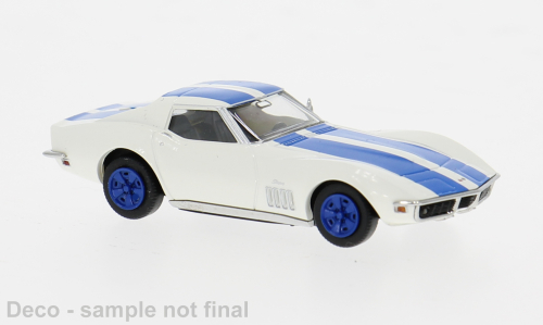 1:87 CHEVROLET Corvette C3 (1967), white/blue - BRE19991