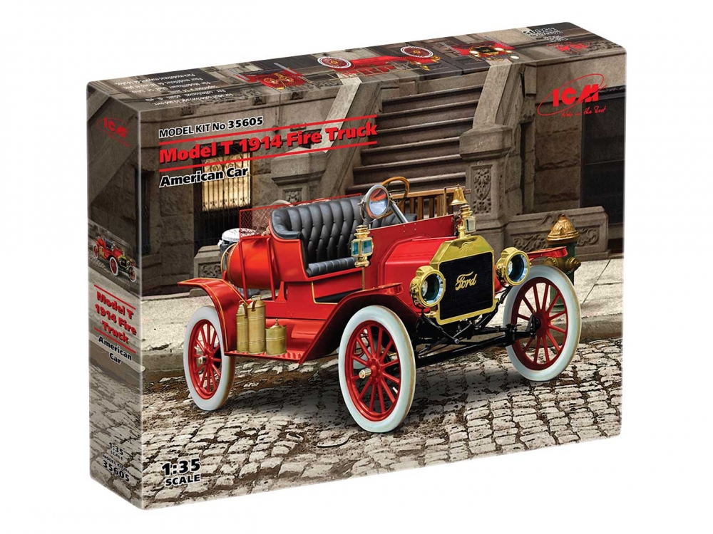 1:35 Сборная модель Model T 1914 Fire Truck, Американский пожарный автомобиль - 35605