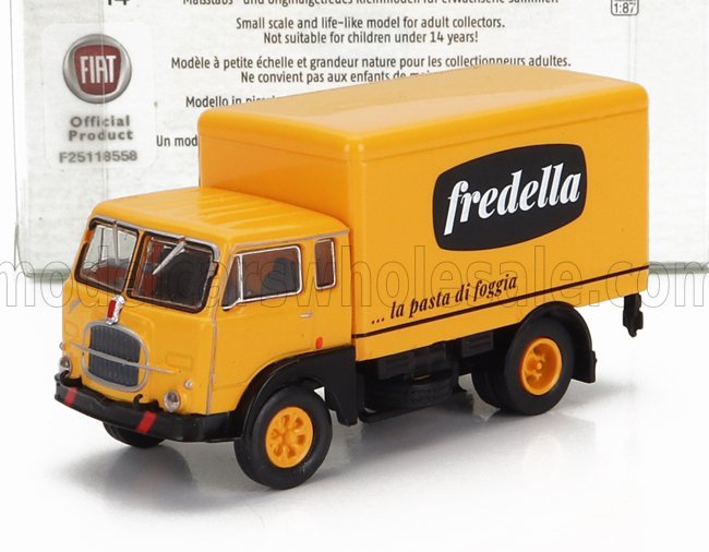 1:87 FIAT 642 Truck Cassonato Pasta Fredella 2-assi (1962), Yellow Black - BRE58611