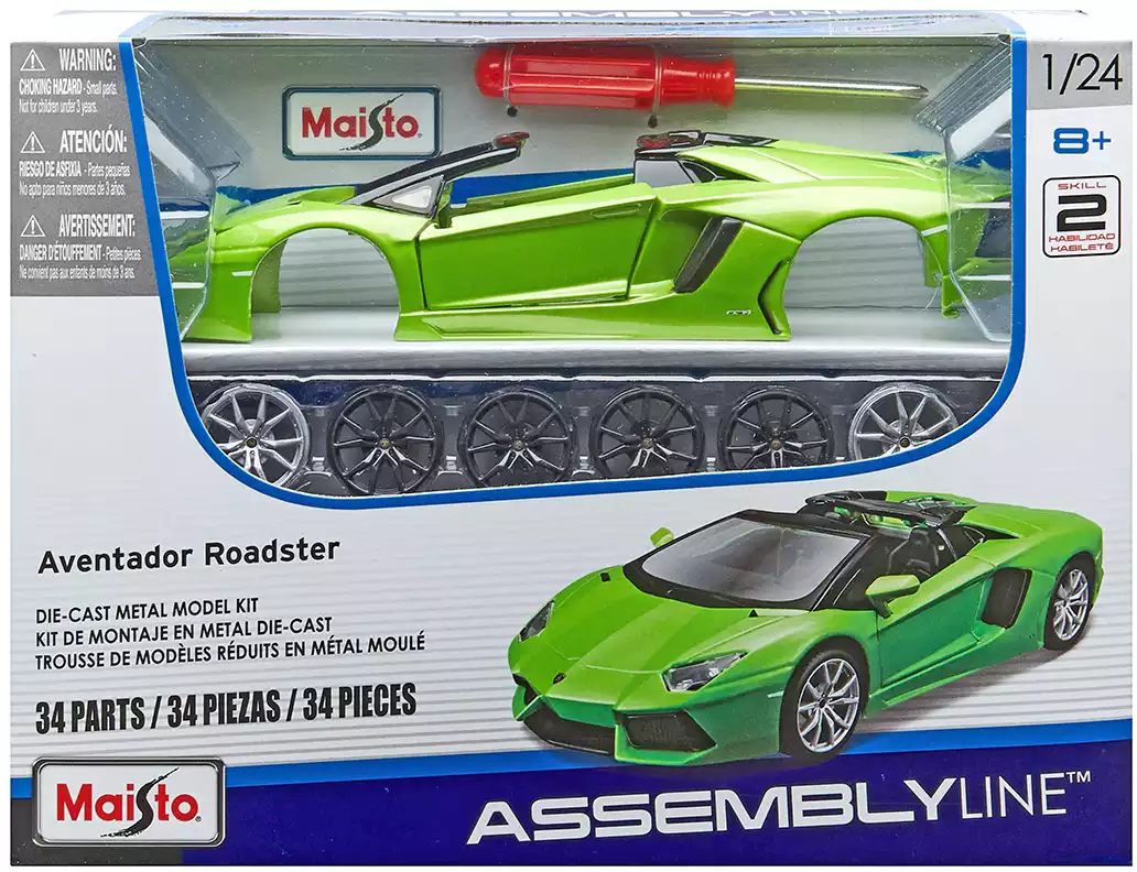 1:24 Сборная модель LAMBORGHINI Aventador LP 700-4 Roadster, Met Green - 39124-KIT