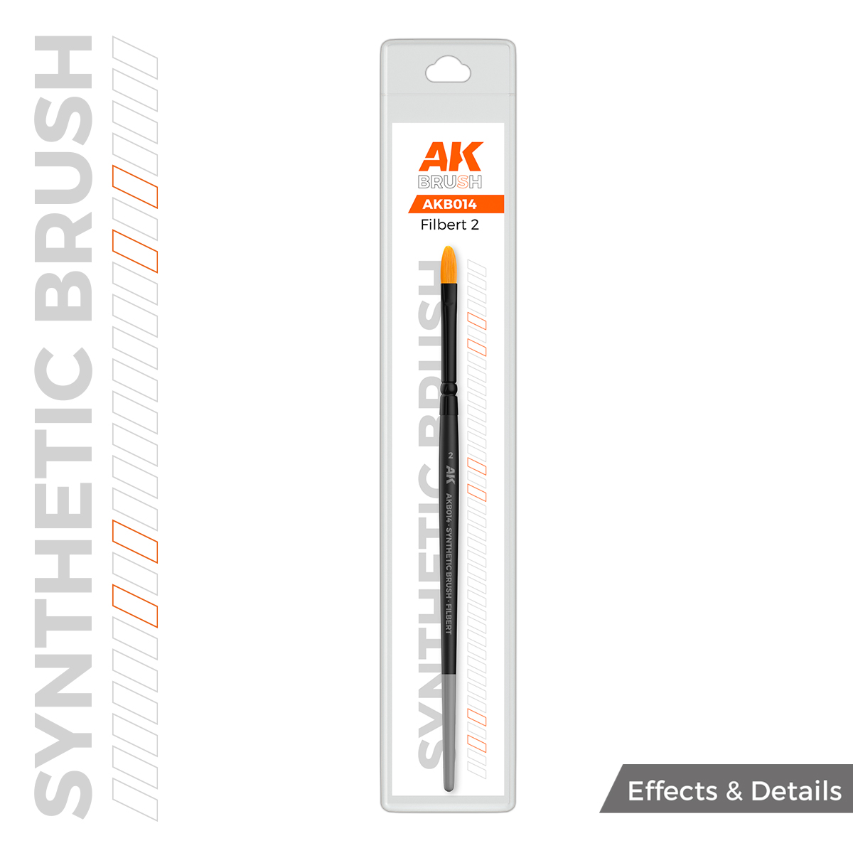 Синтетическая кисть - Фундук 2 / AK SYNTHETIC BRUSH – FILBERT 2 - AKB014