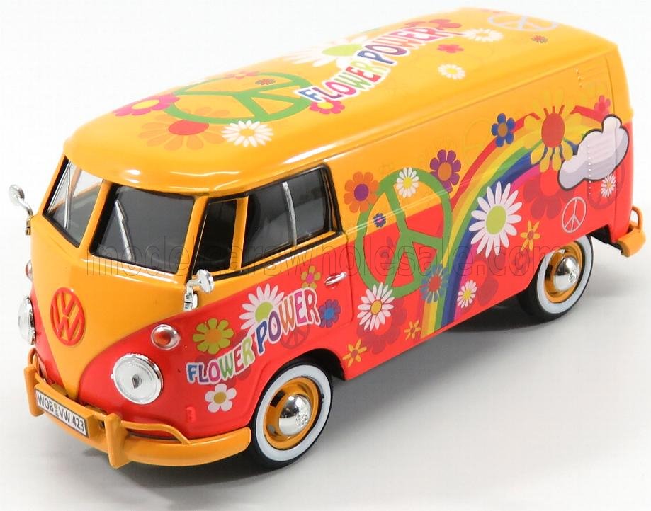 1:24 VOLKSWAGEN T1 Type 2 Van Flower Prower (1962), Orange Red - 79563