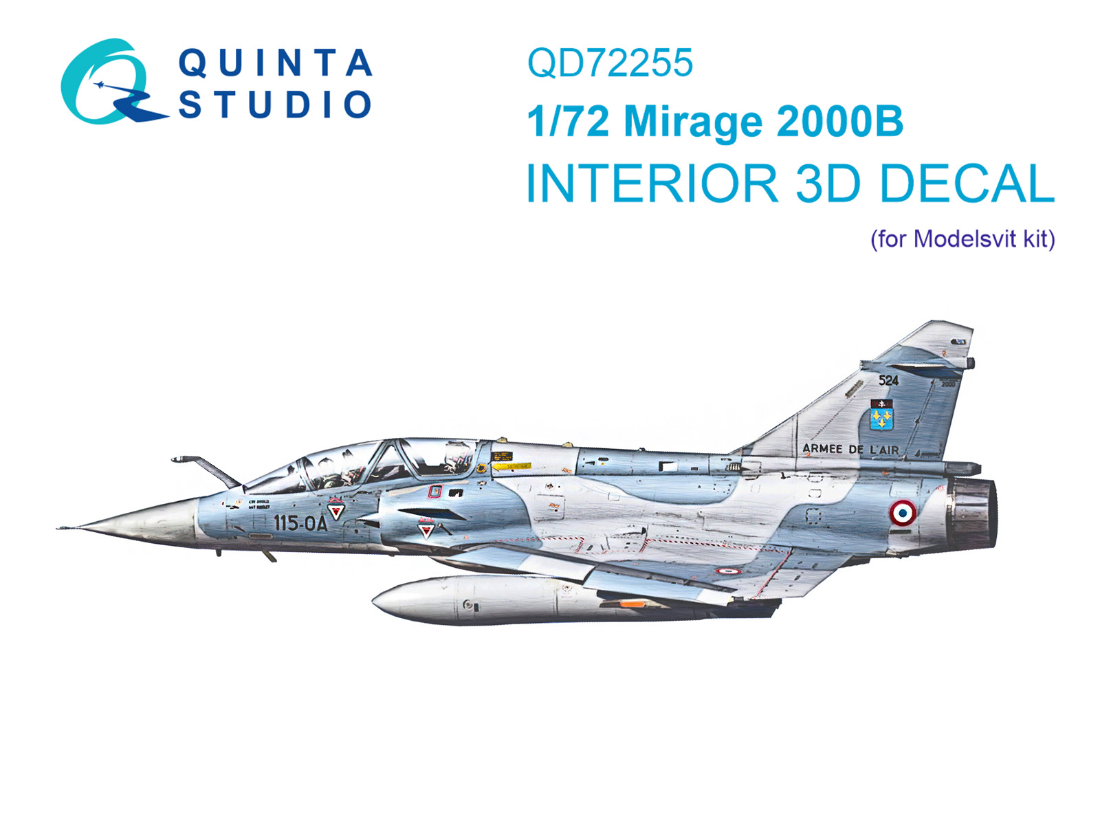 1:72 3D Декаль интерьера кабины Mirage 2000B (Modelsvit) - QD72255