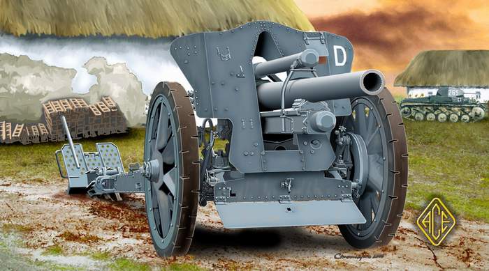 1:72 Сборная модель Немецкая полевая гаубица Fh18 10,5 cm - 72216