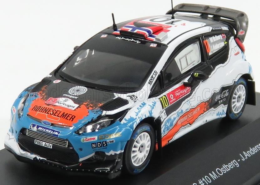 1:43 FORD Fiesta Rs Wrc N10 Rally Portugal (2012) M.Ostberg - J.Andersson, Matt Black White Light Blue Orange - TRMNPRP2012