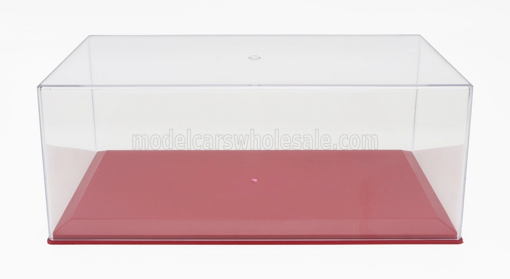 1:18 VETRINA DISPLAY BOX Base In Plastica Rossa - Plastic Leather Base Red - Lungh.length Cm 33.5 X Largh.width Cm 17.3 X Alt.height Cm 13.0 (altezza Interna Interior Height Cm 11.0), Plastic Display - Red - 175243